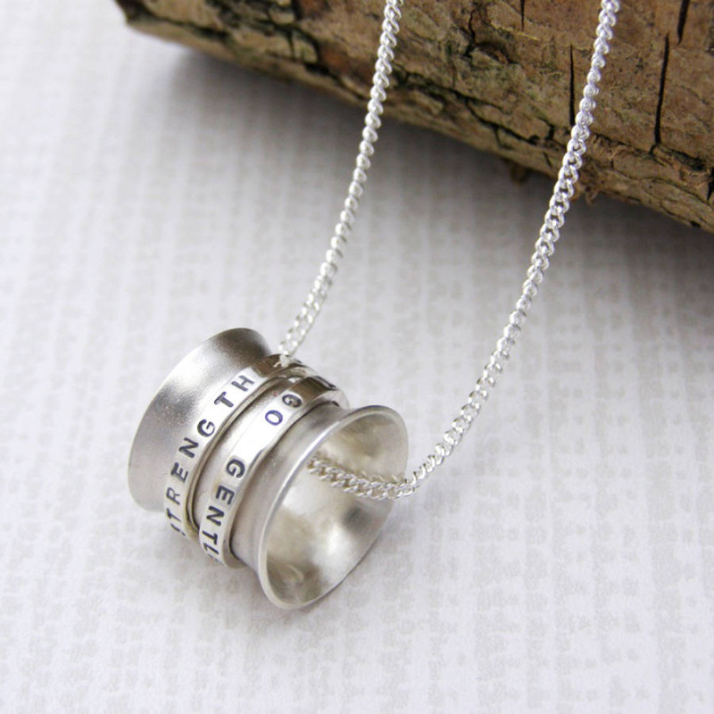 Personalised Silver Spinner Pendant Personalised Silver Spinner Pendant product image
