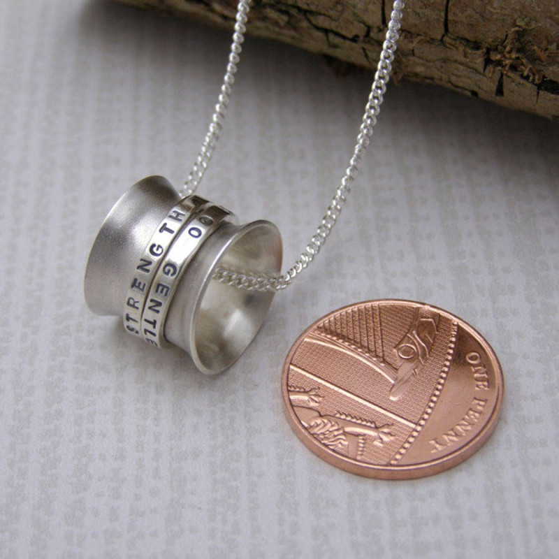 Personalised Silver Spinner Pendant Personalised Silver Spinner Pendant product image