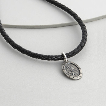 Personalised Sterling Silver St Christopher Necklet