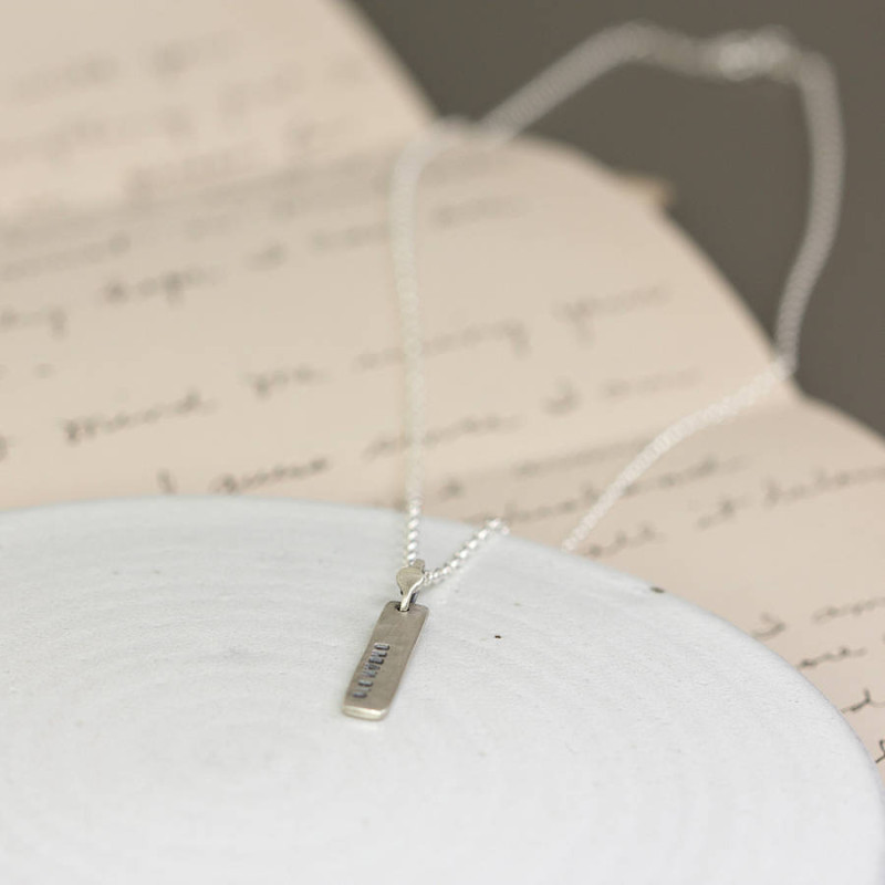 Personalised Sterling Silver Tag Necklace Personalised sterling silver tag necklace product view
