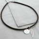 Personalised Silver Wing And Disc Leather Necklet