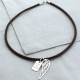 Personalised Silver Wing And Dogtag Leather Necklet