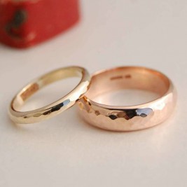 Personalised Solid Gold Wedding Band Set
