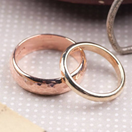 Personalised Solid Gold Wedding Band Set