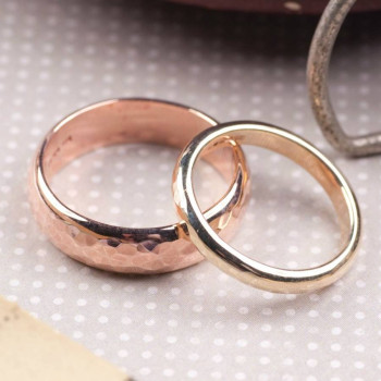 Personalised Solid Gold Wedding Band Set Personalised Solid Gold Wedding Band Set