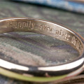 Personalised solid gold wedding band set
