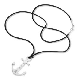 Mens Personalised Sterling Silver Anchor Necklace