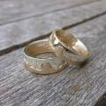 Personalised two tone gold coastline ring
