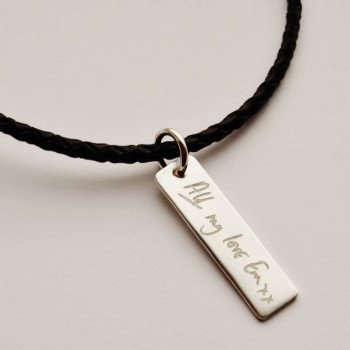 Personalised Your Handwriting Leather Necklace