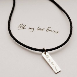 Personalised Your Handwriting Leather Necklace