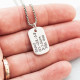 Personalised Dog Tag Necklace With Baby Birth Info