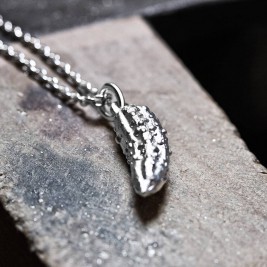 Silver Handcrafted Pickled Gherkin Necklace