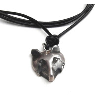 Solid Silver Fox Head Necklace