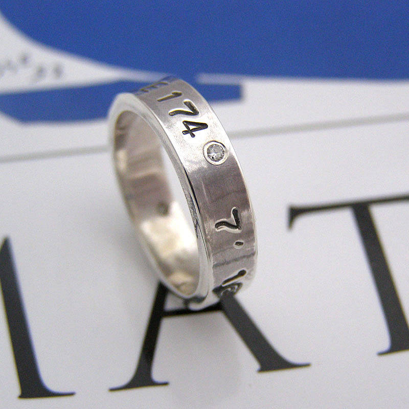 Personalised Couple Ring with Diamond Detail Personalised couple ring with diamond detail