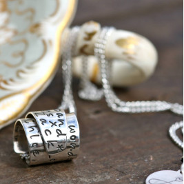 Personalised Silver Scroll Necklace