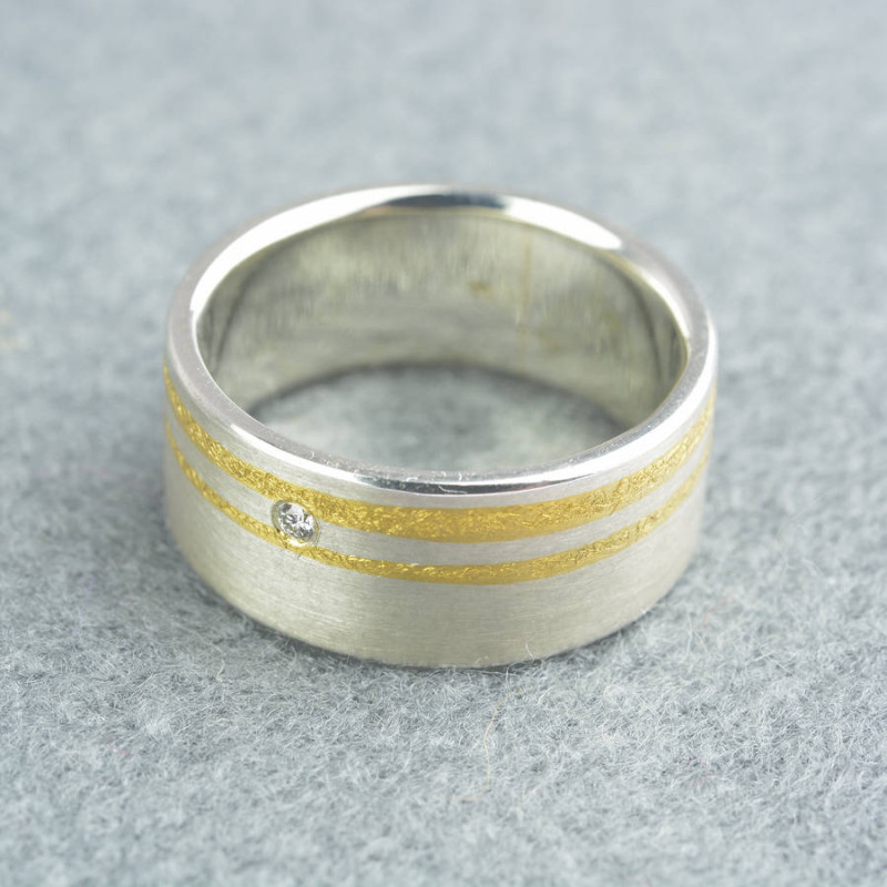 Silver and Finegold Diamond Ring Silver and Finegold Diamond Ring product image