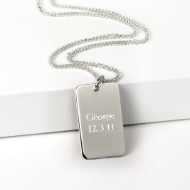 Silver Dog Tag Necklace