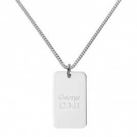 Silver Dog Tag Necklace