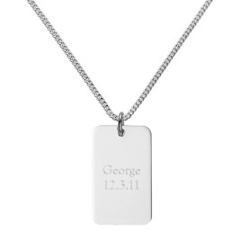 Silver Dog Tag Necklace