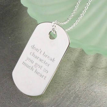Personalised Silver Dog Tag Pendant