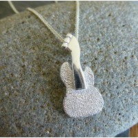 Silver Guitar Pendant And Chain