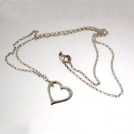 Valentines Silver Heart Necklace