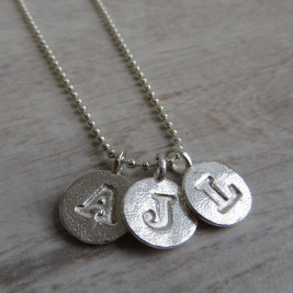 Silver Letter Charm And Ball Chain Necklace