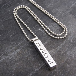 Silver Mens Chunky Personalised Pendant