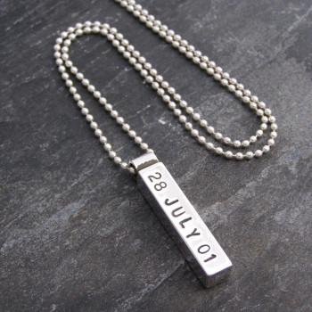 Silver Mens Chunky Personalised Pendant