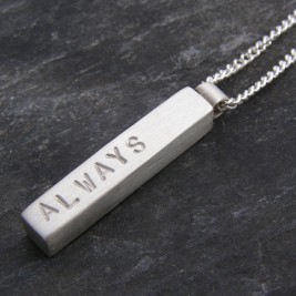 Silver Mens Chunky Personalised Pendant