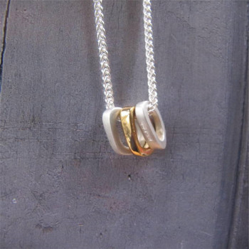Silver Ovals Necklace With Gold Silver Ovals Necklace With Gold