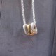 Silver Ovals Necklace With Gold
