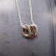 Silver Ovals Necklace With Gold