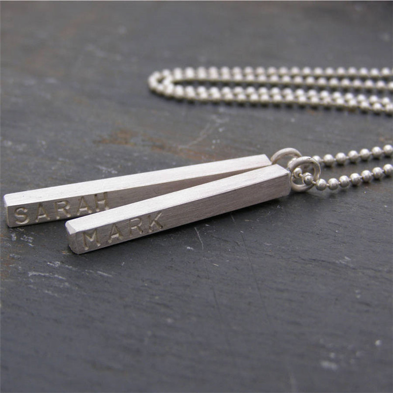 Silver Personalised Satin Men's Necklace Silver personalised satin men's necklace