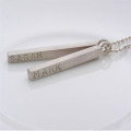 Silver Personalised Satin Men's Necklace Silver personalised satin men's necklace