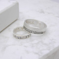 Silver Personalised Cubes His and Hers Rings Silver personalised cubes his and hers rings