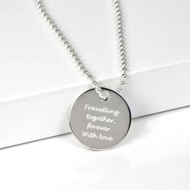 Personalised Silver Round Dog Tag Pendant