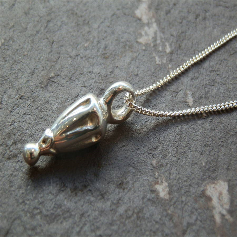 Silver toggle hot air balloon pendant