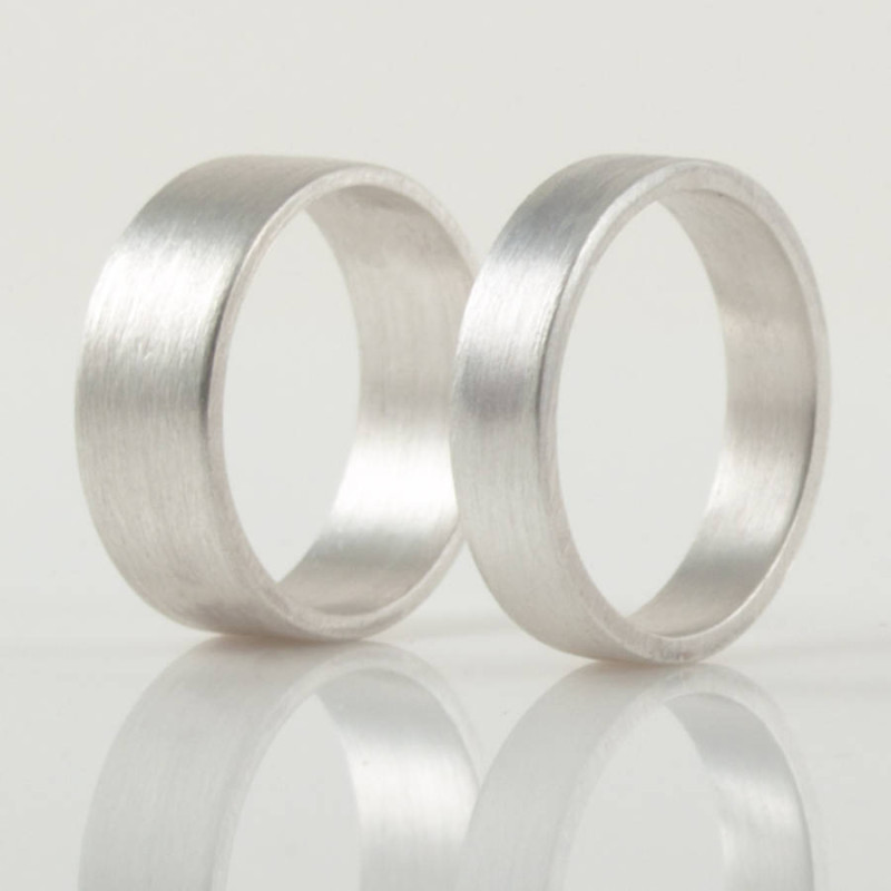 Hand-Forged Flat-Fit Silver Wedding Band Ring Hand-forged flat-fit silver wedding band ring