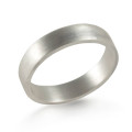 Hand-Forged Flat-Fit Silver Wedding Band Ring Hand-forged flat-fit silver wedding band ring product view