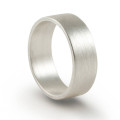 Hand-Forged Flat-Fit Silver Wedding Band Ring Hand-forged flat-fit silver wedding band ring product view