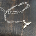Silver Whale Tail Pendant Necklace Silver whale tail pendant necklace