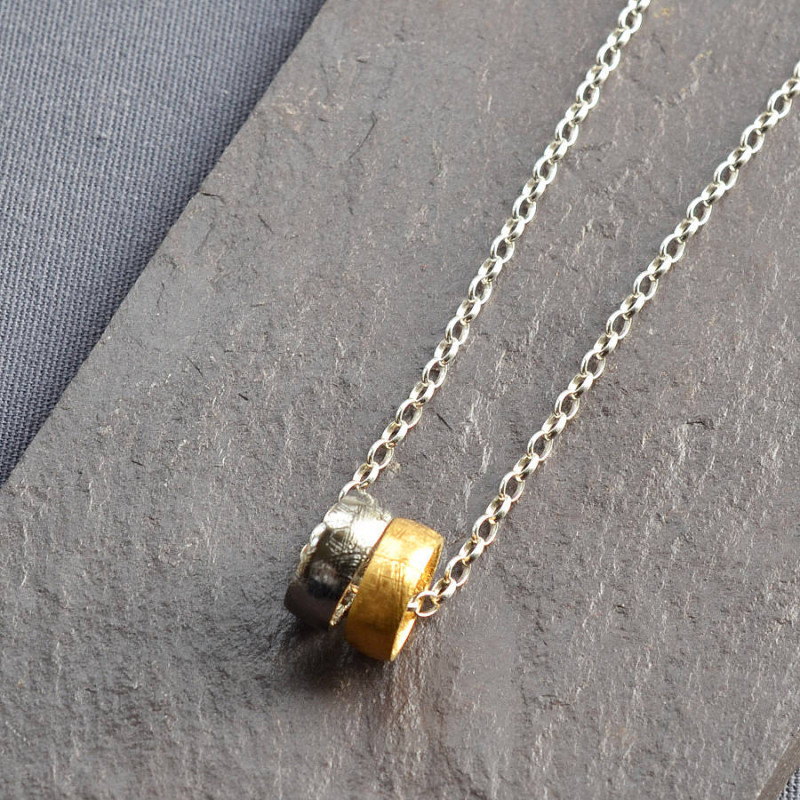 Small Meteorite Rings Necklace Small Meteorite Rings Necklace product image