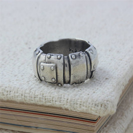 Steampunk Sterling Silver Wedding Band