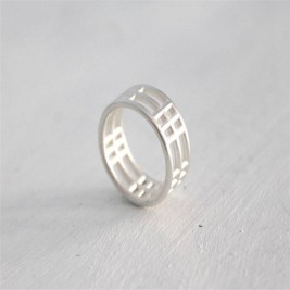 Sterling Silver Inclusions Two Ring