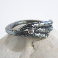 Handmade Sterling Silver Mens Woodland Branch Ring