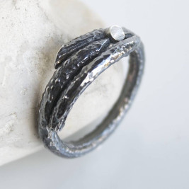 Handmade Sterling Silver Mens Woodland Branch Ring