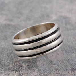 Mens Sterling Silver Spinning Ring