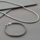 Sterling Silver Oval Snake Necklace