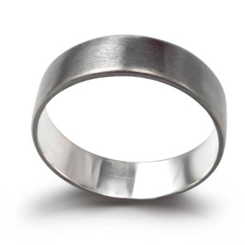 Sterling Silver Oxidized Flat Wedding Band Ring Sterling Silver Oxidized Flat Wedding Band Ring